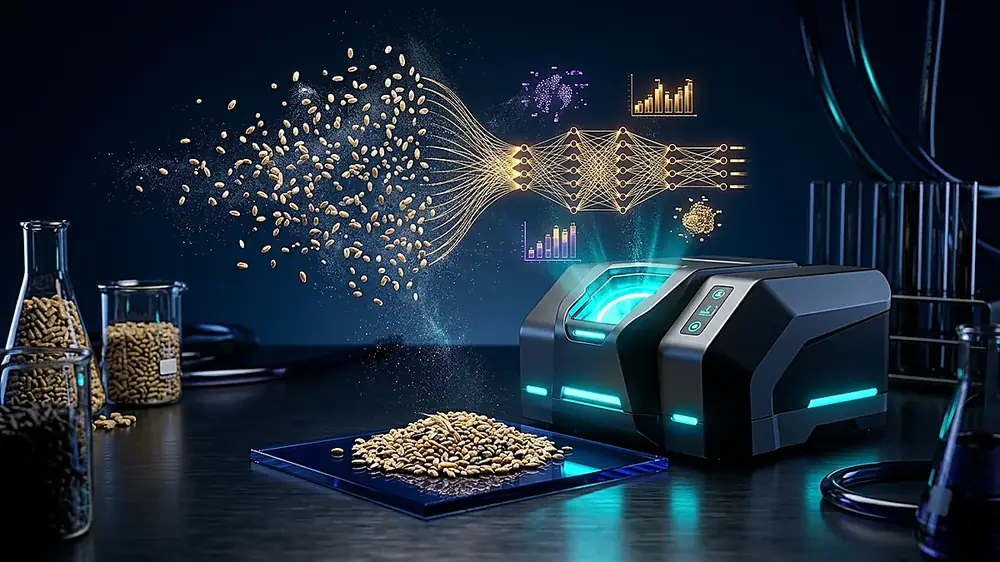 Machine learning pipeline managing NIR spectral data streams for feed mill quality control