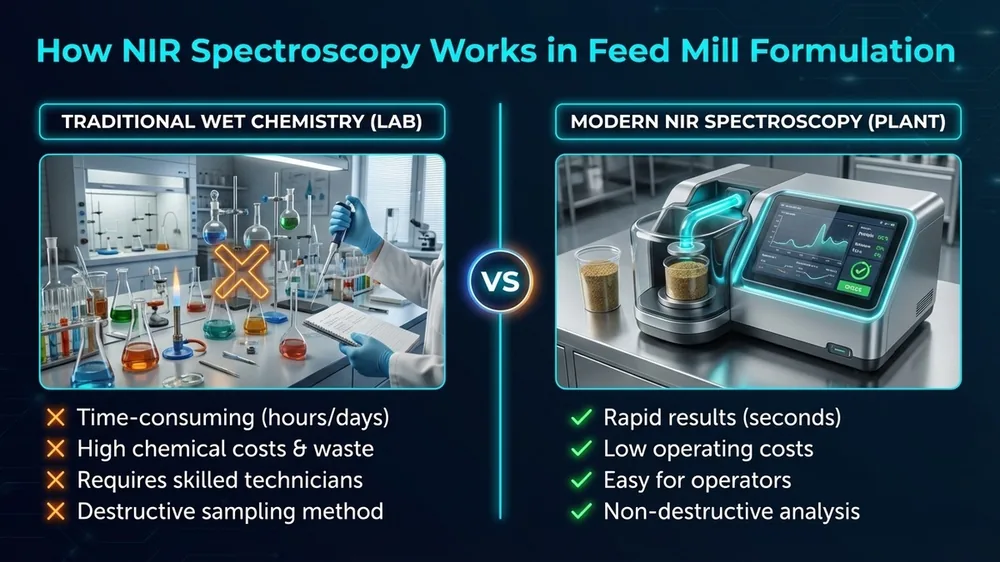 Art1 S1 How Nir Spectroscopy Works In Feed Mill Fo — Nir Feed illustration for SpectroScience NIR article