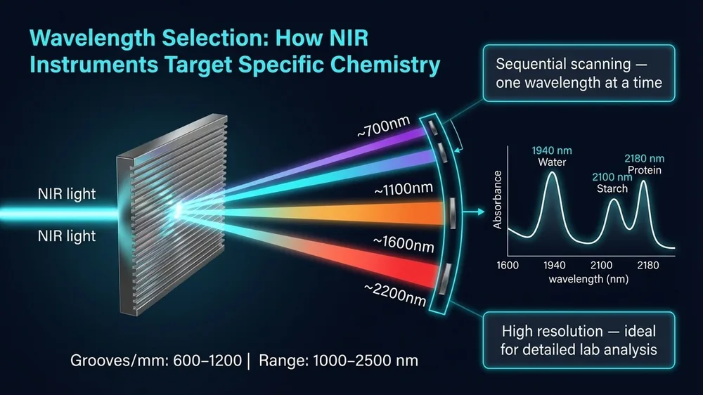 Art4 S4 Wavelength Selection How Nir Instruments T — Nir Instrument diagram 4 for SpectroScience NIR article